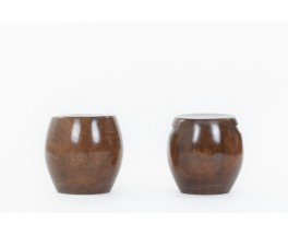 Monoxyl stools in wood Senegal 1950 set de 2