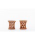 Monoxyle stools in wood African design 1950 set of 2