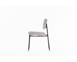 Gerard Guermonprez chairs in fabric and black metal edition Magnani 1950 set of 6