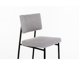 Gerard Guermonprez chairs in fabric and black metal edition Magnani 1950 set of 6