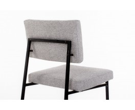 Gerard Guermonprez chairs in fabric and black metal edition Magnani 1950 set of 6