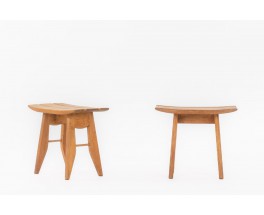 Guillerme & Chambron stools in oak edition Votre Maison 1950 set of 2
