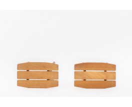 Guillerme & Chambron stools in oak edition Votre Maison 1950 set of 2