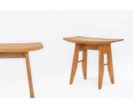 Guillerme & Chambron stools in oak edition Votre Maison 1950 set of 2