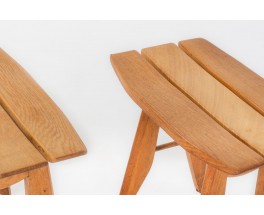 Guillerme & Chambron stools in oak edition Votre Maison 1950 set of 2