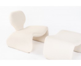 Olivier Mourgue low chair with footrest model Djinn edition Airborne 1965