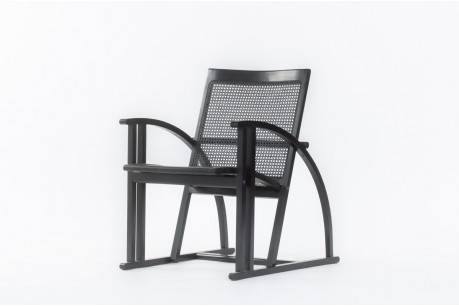 Fauteuil Pascal Mourgue hêtre et cannage édition Triconfort 1983