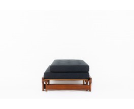 Alain Gaubert bench seat convertible model in oak and black linen 1980