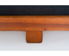 Alain Gaubert bench seat convertible model in oak and black linen 1980