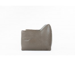 Sofa in brown leather edition Ligne Roset 1980