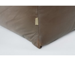 Canapé cuir marron édition Ligne Roset 1980