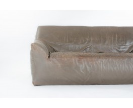 Canapé cuir marron édition Ligne Roset 1980