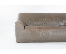 Sofa in brown leather edition Ligne Roset 1980
