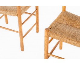 Chairs model Dordogne in ash and straw edition Sentou 1950 set of 4