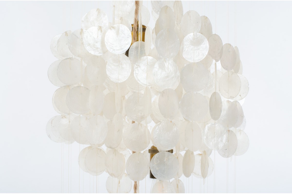 Pendant light large model in mother-of-pearl 1960