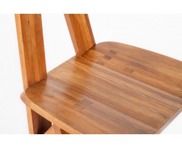 Pierre Chapo chairs model S45 in elm 1980 set of 6