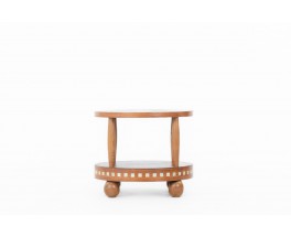 Francisque Chaleyssin pedestal table, mother-of-pearl, ebony and rosewood, Art Deco design, 1930
