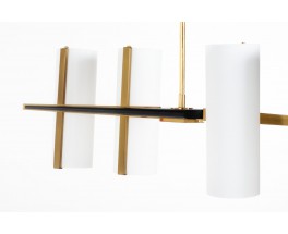 Pendant light in opaline metal and brass 1960