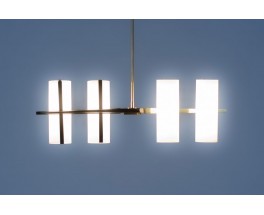 Pendant light in opaline metal and brass 1960