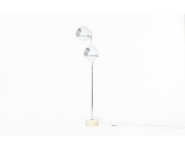 Floor lamp inspired by Gino Sarfatti marble, glass and chrome 1970