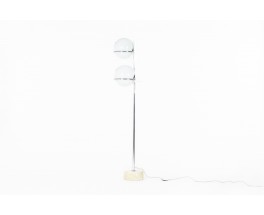 Floor lamp inspired by Gino Sarfatti marble, glass and chrome 1970