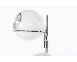 Lampadaire inspiré de Gino Sarfatti marbre verre et chrome 1970