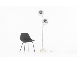 Floor lamp inspired by Gino Sarfatti marble, glass and chrome 1970