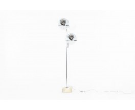 Floor lamp inspired by Gino Sarfatti marble, glass and chrome 1970