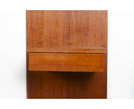 Wall-mounted nightstands in teak 1950 set of 2