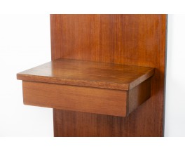 Wall-mounted nightstands in teak 1950 set of 2