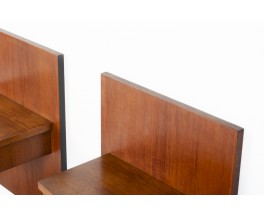 Wall-mounted nightstands in teak 1950 set of 2