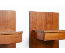 Wall-mounted nightstands in teak 1950 set of 2