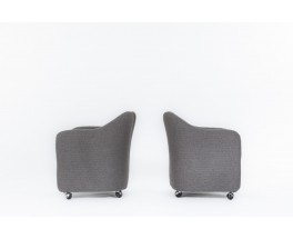 Eugenio Gerli armchair model PS142 grey edition Tecno 1960 set of 2