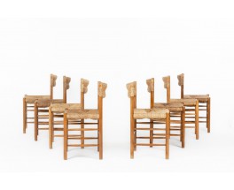 Chairs model Dordogne in ash édition Sentou 1950 set of 8