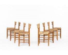 Chairs model Dordogne in ash édition Sentou 1950 set of 8