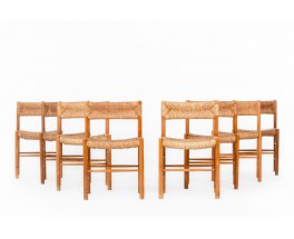 Chairs model Dordogne in ash édition Sentou 1950 set of 8