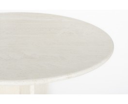 Round dining table in travertine 1980