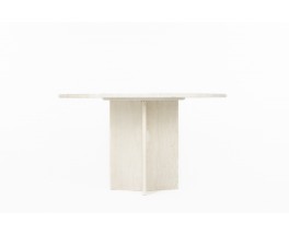 Round dining table in travertine 1980