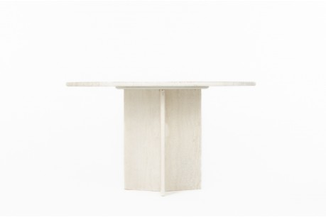 Table de repas ronde en travertin 1980