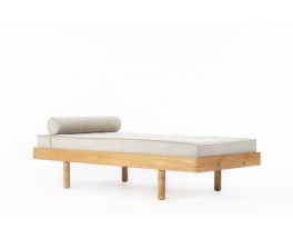 Daybed in elm with velvet fabric 1980