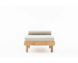 Daybed en orme et tissu velours 1980