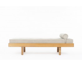 Daybed en orme et tissu velours 1980