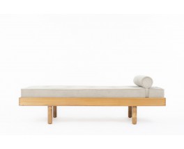 Daybed in elm with velvet fabric 1980