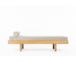 Daybed in elm with velvet fabric 1980
