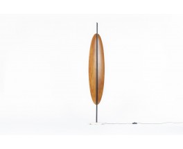 Lampadaire Goffredo Reggiani modèle Surf teck marbre et opaline 1960