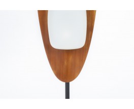 Lampadaire Goffredo Reggiani modèle Surf teck marbre et opaline 1960