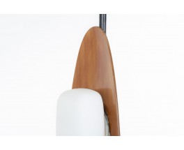 Lampadaire Goffredo Reggiani modèle Surf teck marbre et opaline 1960