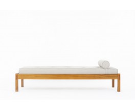 Daybed in elm and Maison Thevenon beige linen fabric edition Regain 1980