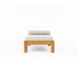 Daybed in elm and Maison Thevenon beige linen fabric edition Regain 1980