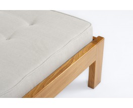 Daybed in elm and Maison Thevenon beige linen fabric edition Regain 1980